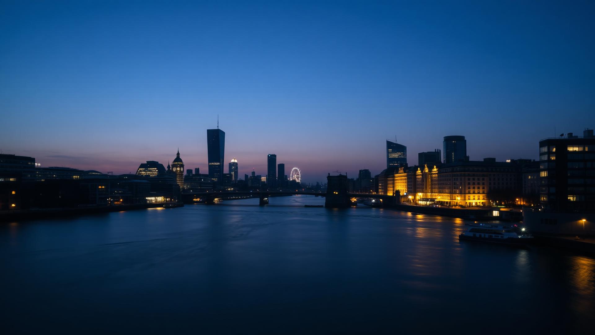 London headquarters at blue hour